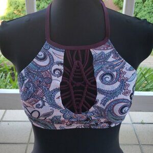 Rue 21 High Neck Macrame Halter Style Swim Top Women's Size Medium